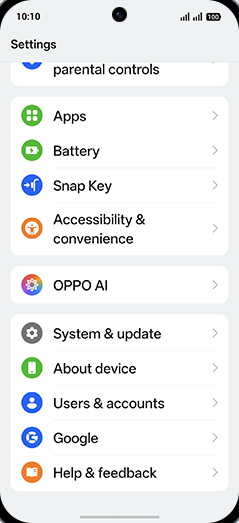 Step 3: Tap on System & update.