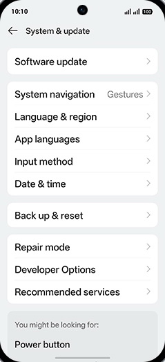 Step 4: Tap on Back up & reset.