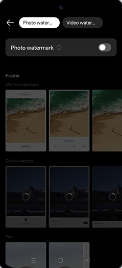 Step 6: Tap on Photo watermark to turn ON.