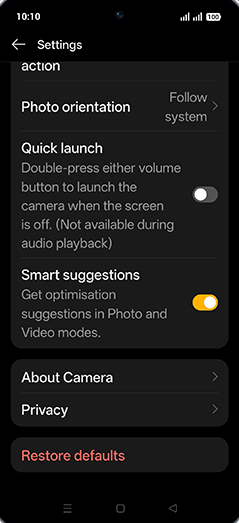 Step 5: Tap on Restore defaults.