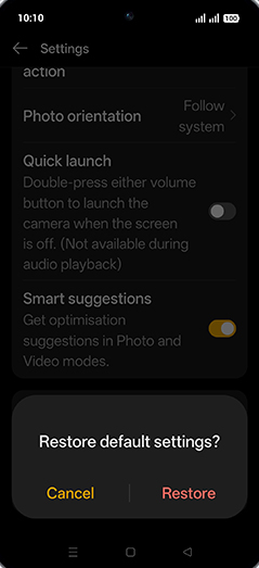Step 6: Tap on Restore.