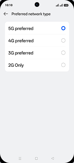 Step 8: Tap on 5G preferred.