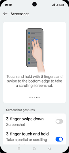 Step 5: Tap on 3-finger swipe down to turn ON.