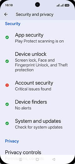Step 4: Tap on Device unlock.