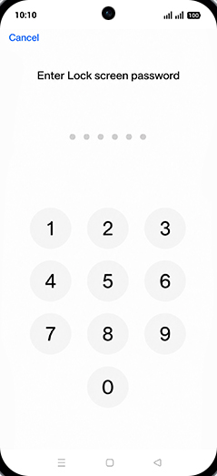 Step 7: Enter Lock screen password.
