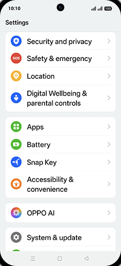 Step 3: Tap on Security and privacy.