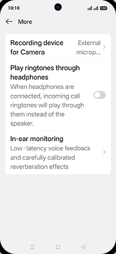Step 5: Tap on Recording device for Camera.