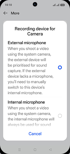 Step 6: Tap on desired Default Audio Recorder.
