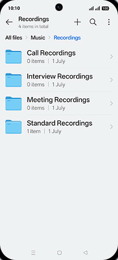 Step 6: Tap on desired recording folder.