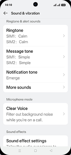 Step 4: Tap on Clear Voice.