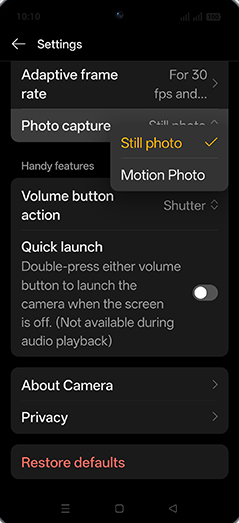 Step 6: Tap on desired option.