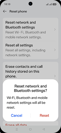 Step 7: Tap on Reset.