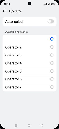 Step 9: Tap on Operator.
