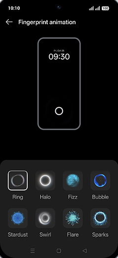 Step 9: Select desired Fingerprint animation.