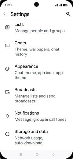 Step 5: Tap on Chats.